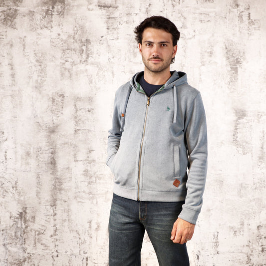 Campera Algodon Capucha Celeste