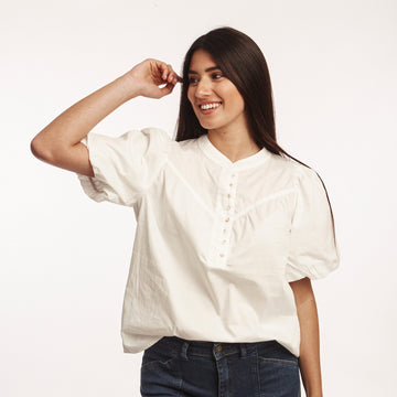 Blusa Botones Blanca