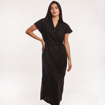 Vestido Lino largo Negro