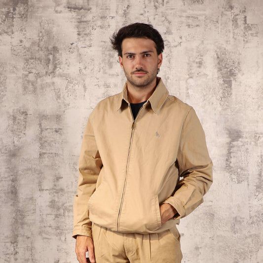 Campera De Gabardina bomber Beige