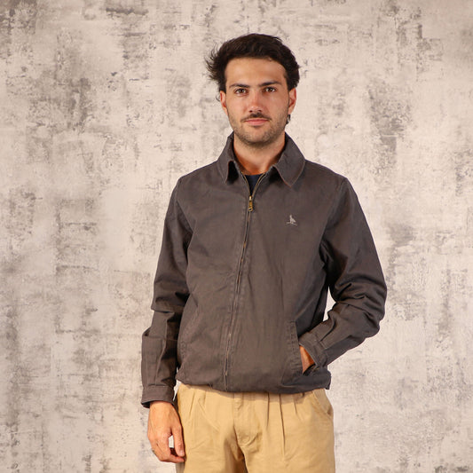 Campera De Gabardina bomber Gris