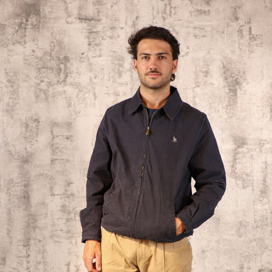 Campera De Gabardina bomber Azul