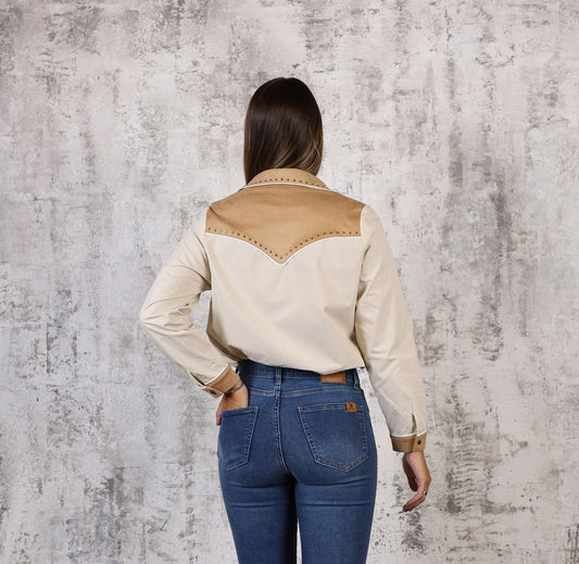 Camisa Sueden Beige