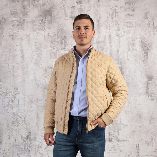 Campera Bomber Capitoneada Beige