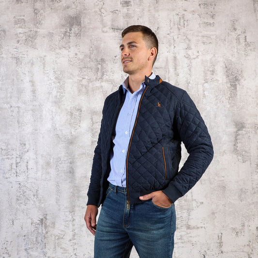 Campera Bomber Capitoneada Azul