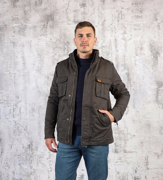Campera Parka Hombre Gris