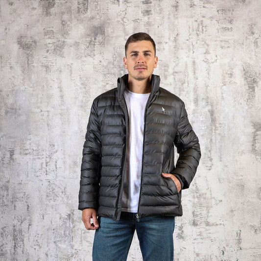 Campera engomada Hombre Negra