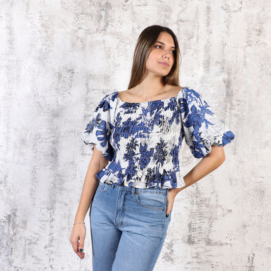 Top Fruncido Azul