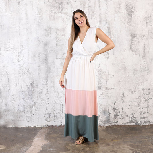 Vestido Multicolor Blanco