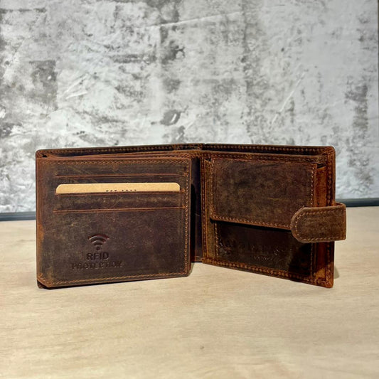 Billetera Monedero c/presilla Marron Rojizo