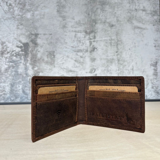 Billetera Doble Marron Rojizo