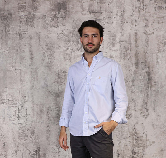Camisa Hombre Lisa Celeste