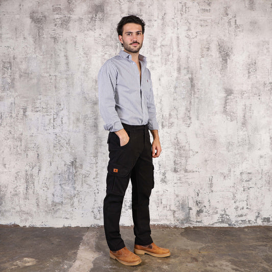 Pantalon Cargo Hombre Negro