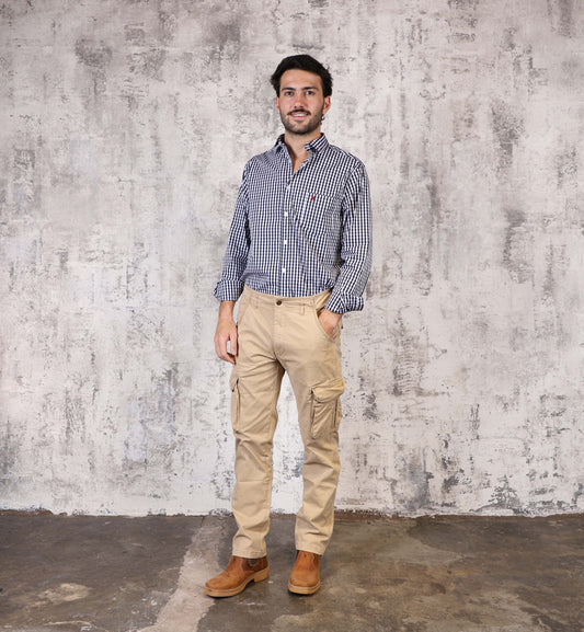Pantalon Cargo Hombre Beige