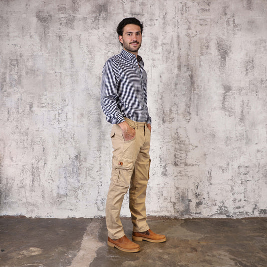 Pantalon Cargo Hombre Beige