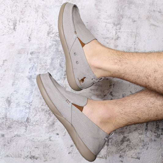 Zapato Clasico Lona Hombre Gris