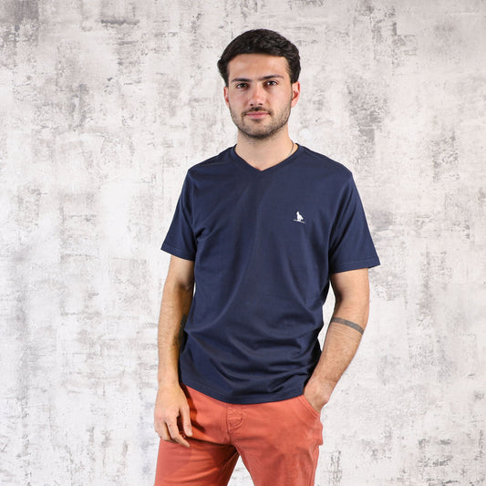 T-shirt en V 24 Azul