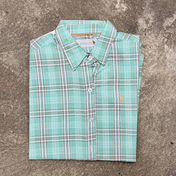 Camisa Feminina Xadrez Bege