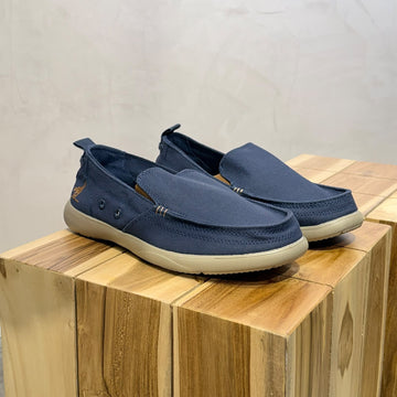 Zapato Clasico Lona Hombre Azul
