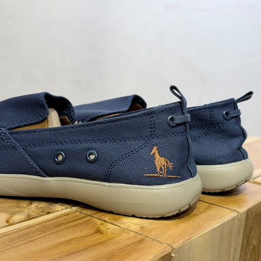 Zapato Clasico Lona Hombre Azul