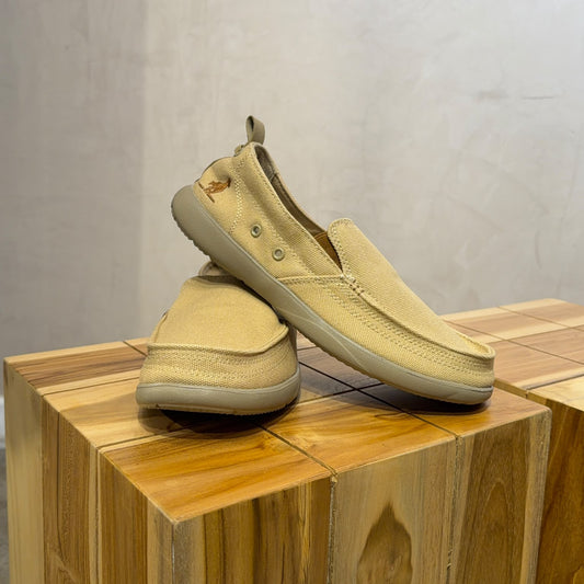 Zapato Clasico Lona Hombre Beige