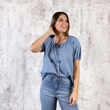 Blusa Jacinta Azul Piedra