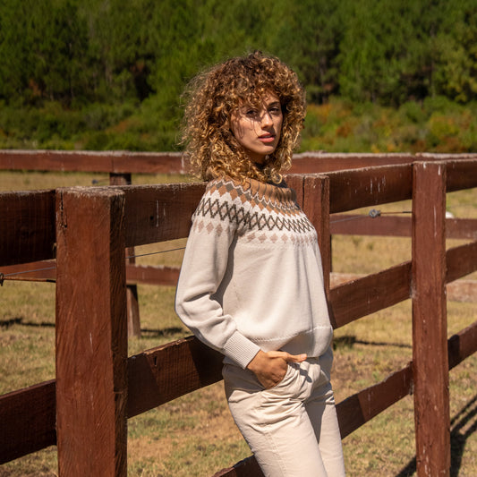 Sweater Jacquard Natural