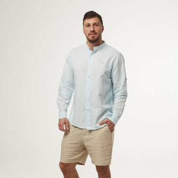 Camisa Lino Mao Celeste