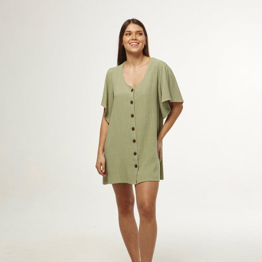 Vestido Suelto Rayas Verde