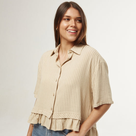 Camisa Volado Beige