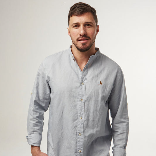 Camisa Lino Mao Gris