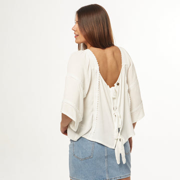 Blusa Lazos Blanca