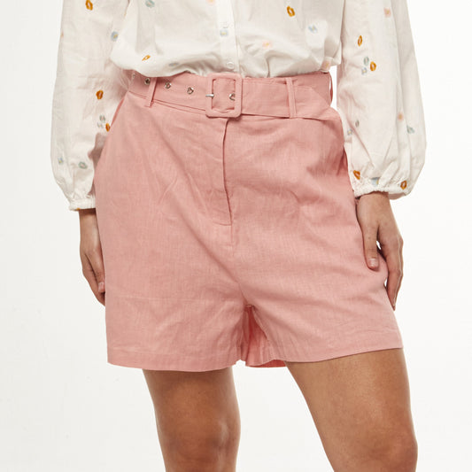 Short Lino Rosa