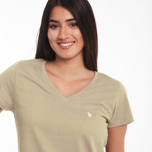 T-shirt en V Verde
