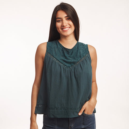 Musculosa fruncida Verde