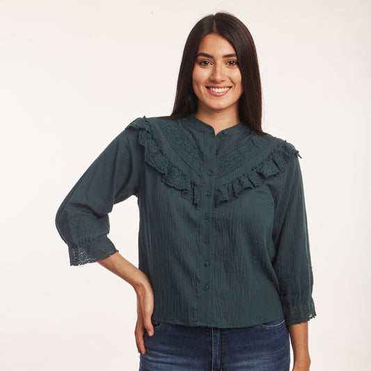 Camisa Puntillas Verde