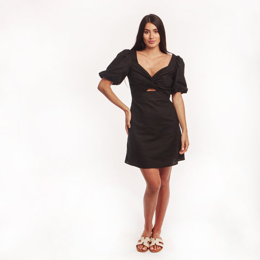 Vestido Frunce Negro