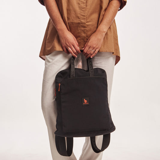 Mochila Grande Nylon Negra