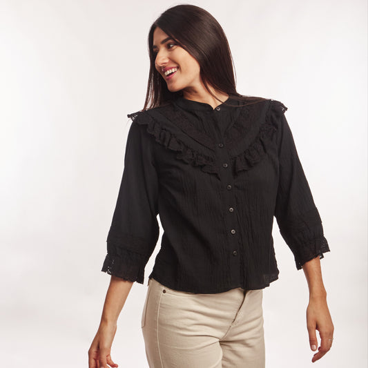 Camisa Puntillas Negra