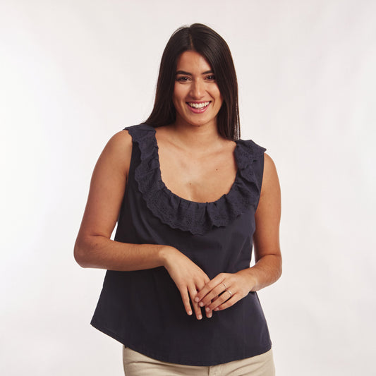 Musculosa volados Azul