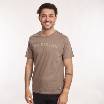T-shirt Letras Gris Taupe