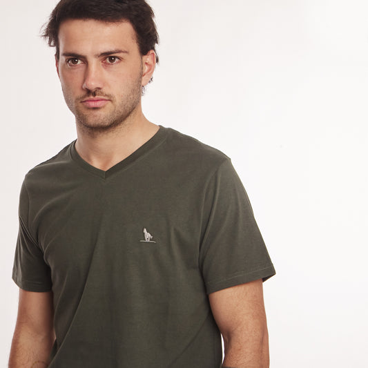 T-shirt en V Verde