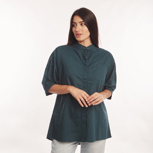 Camisola lino Verde