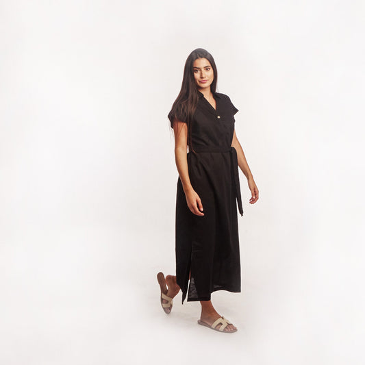 Vestido Lino largo Negro
