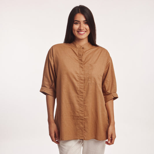 Camisola lino Tostado