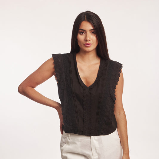 Musculosa Encaje Negro