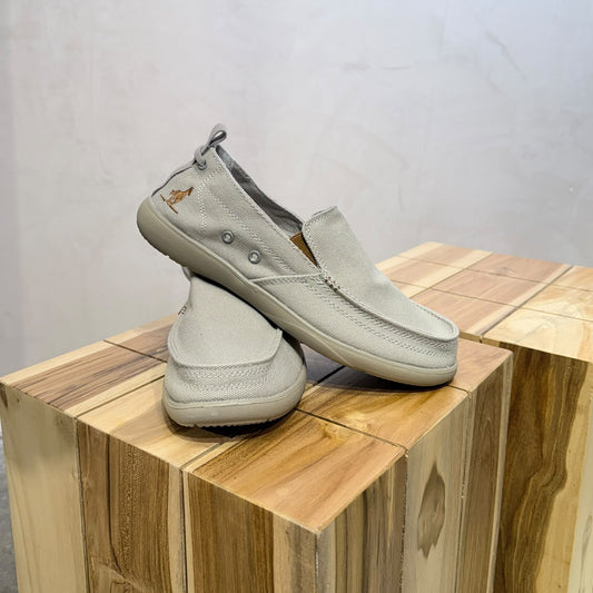 Zapato Clasico Lona Hombre Gris
