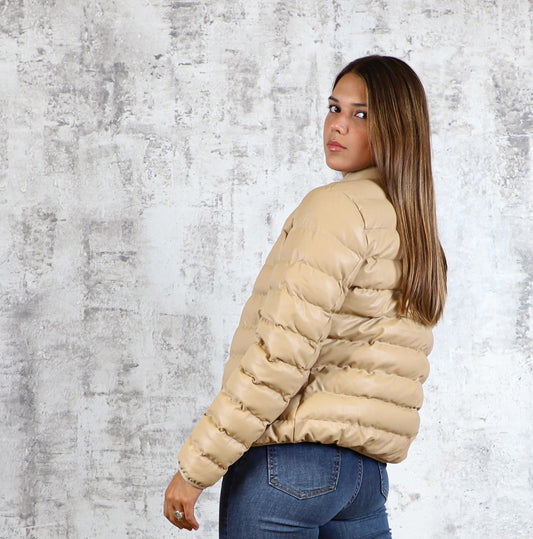 Campera Puffer Eco Beige