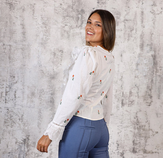 Blusa Broderie Blanca