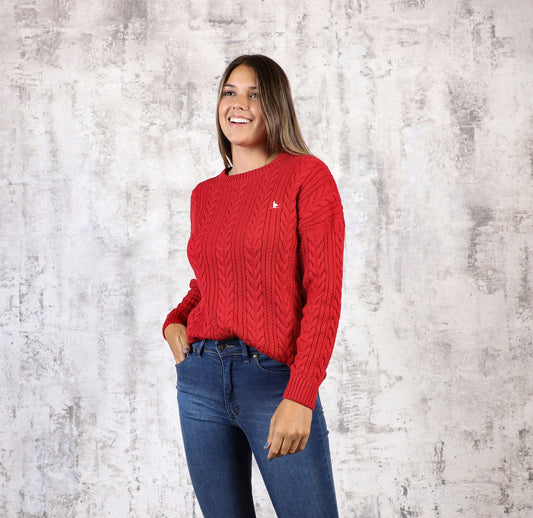 Sweater Trenzado Rojo